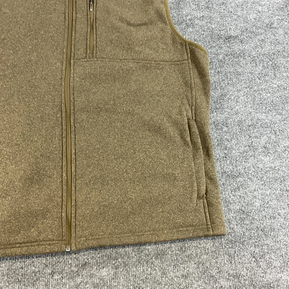 IZOD Vest Mens XXL Brown Full Zip Fleece Performance Casual Outdoor Lightweight